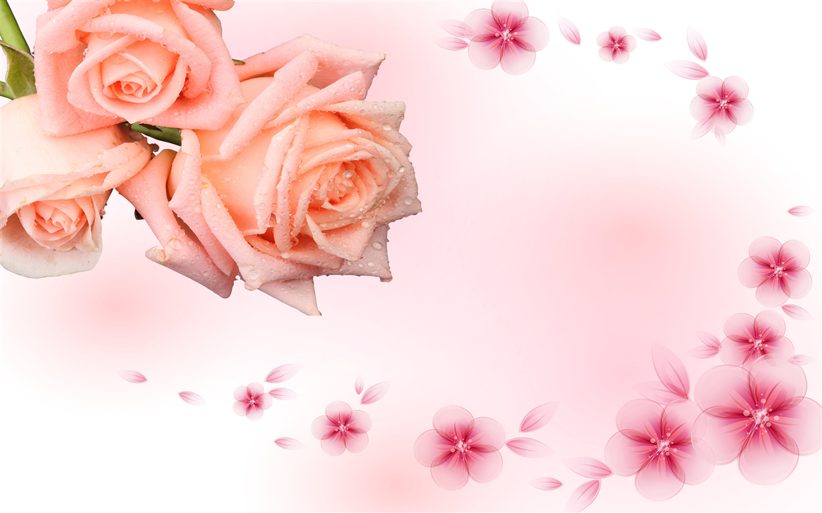 Carta da parati fiori rosa su sfondo dello stesso colore