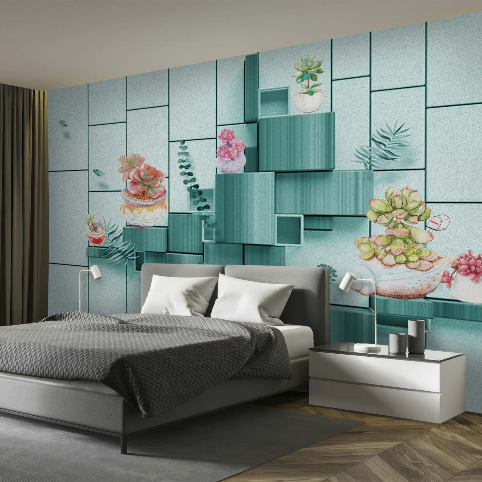 Carta da parati vasi per fiori e piante
