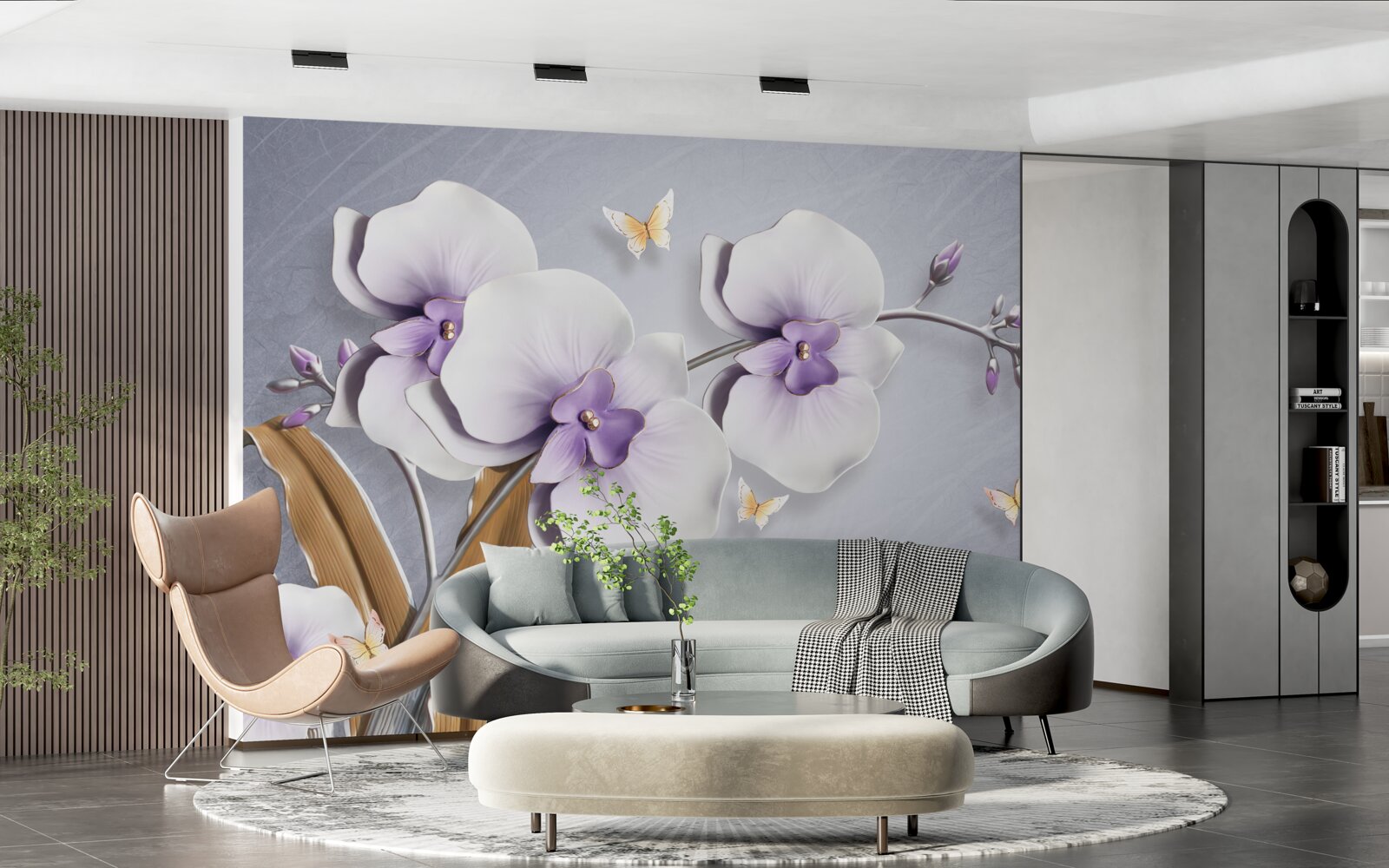 Carta da parati enormi orchidee lilla