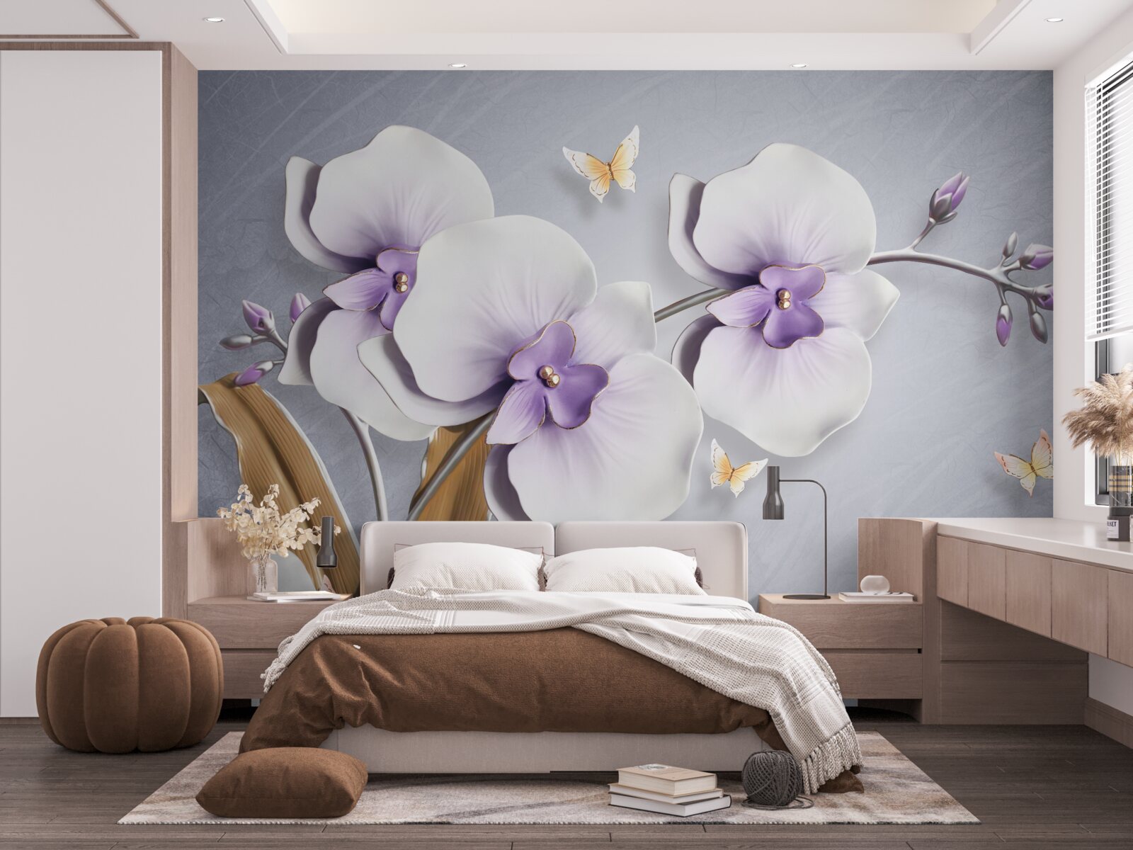 Carta da parati enormi orchidee lilla