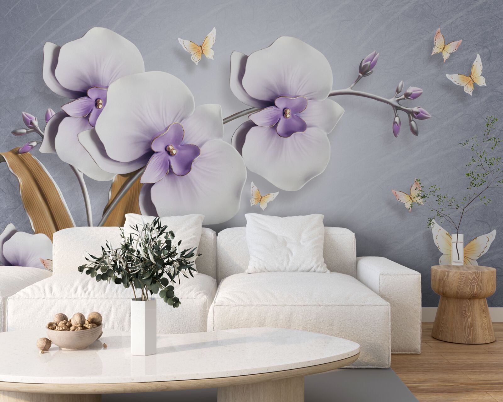 Carta da parati enormi orchidee lilla