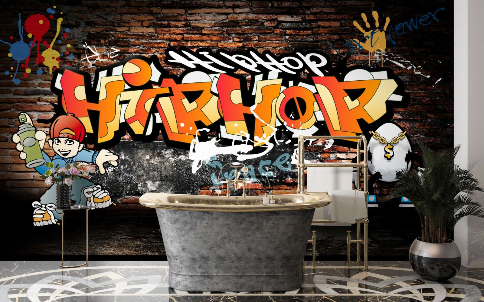 Carta da parati graffiti hiphop