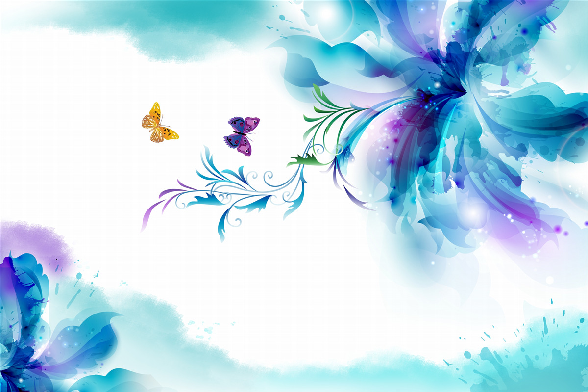 Carta da parati farfalle su uno sfondo di fiori
