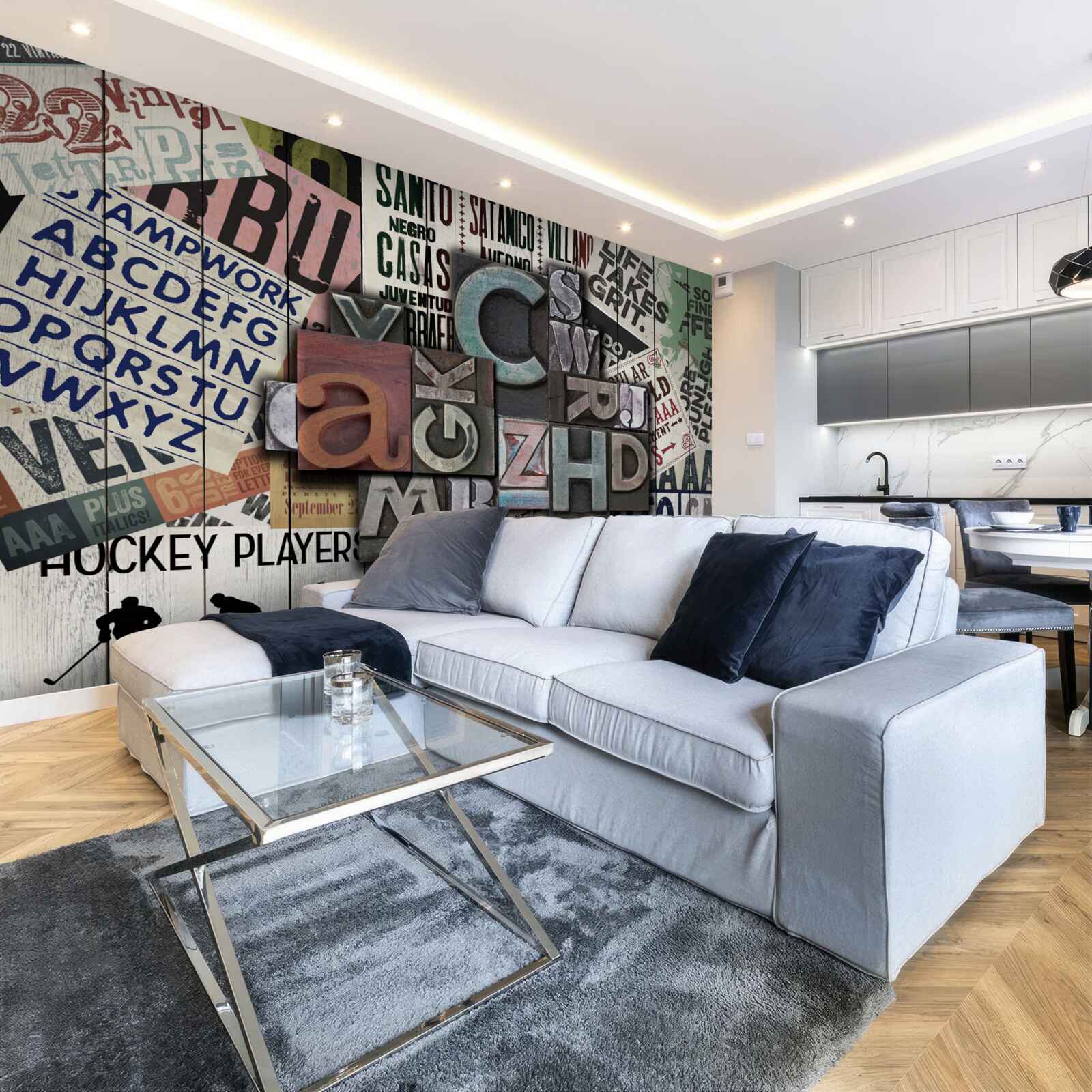 Carta da parati iscrizioni in varie forme