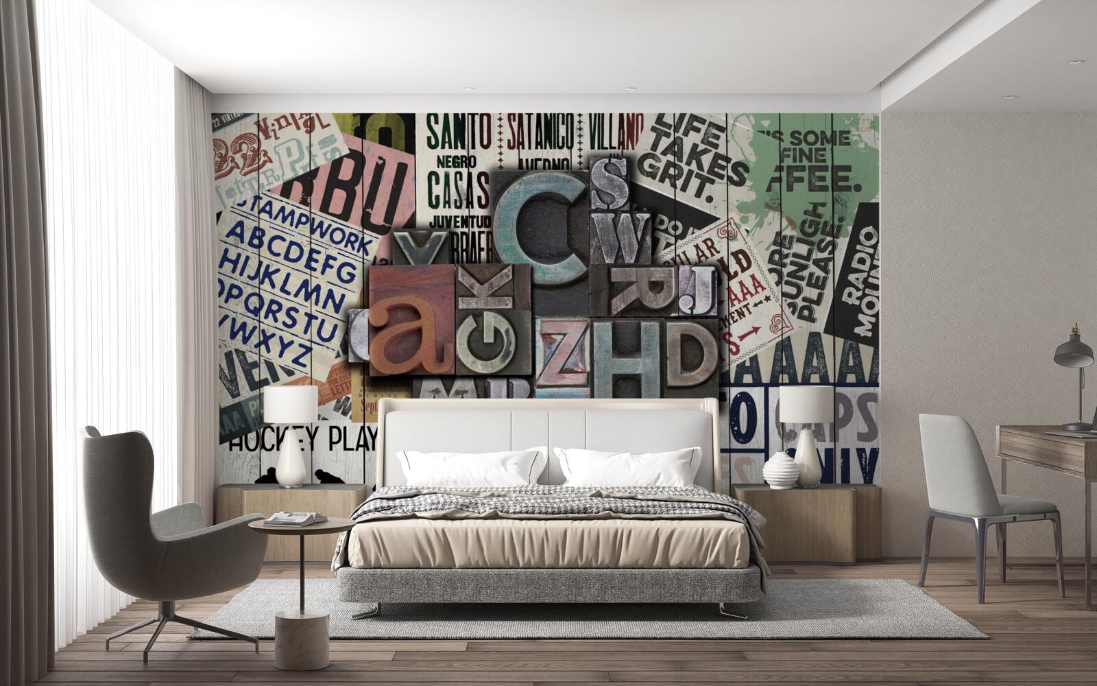 Carta da parati iscrizioni in varie forme