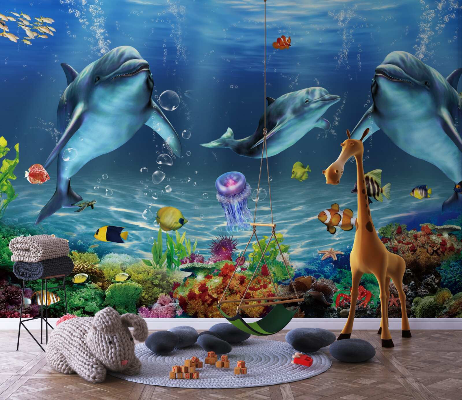 Carta da parati abitanti dell'acqua - delfini