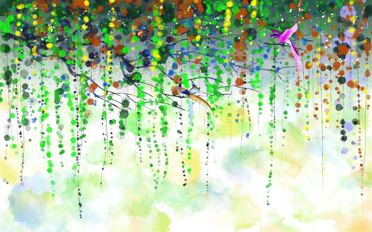 Carta da parati astrazione luminosa di fiori