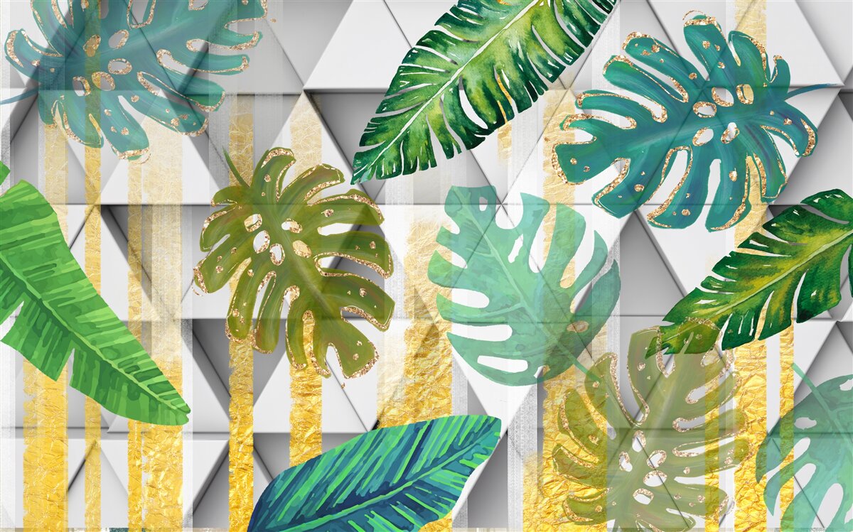 Carta da parati diversità del fogliame tropicale
