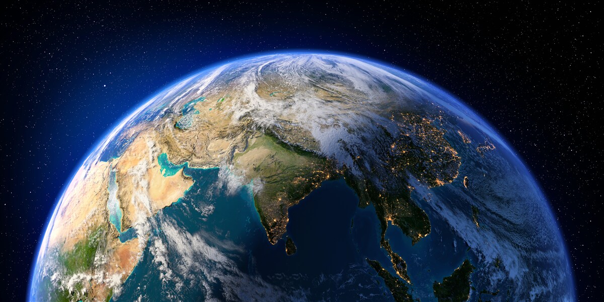 Carta da parati osservare la terra dallo spazio