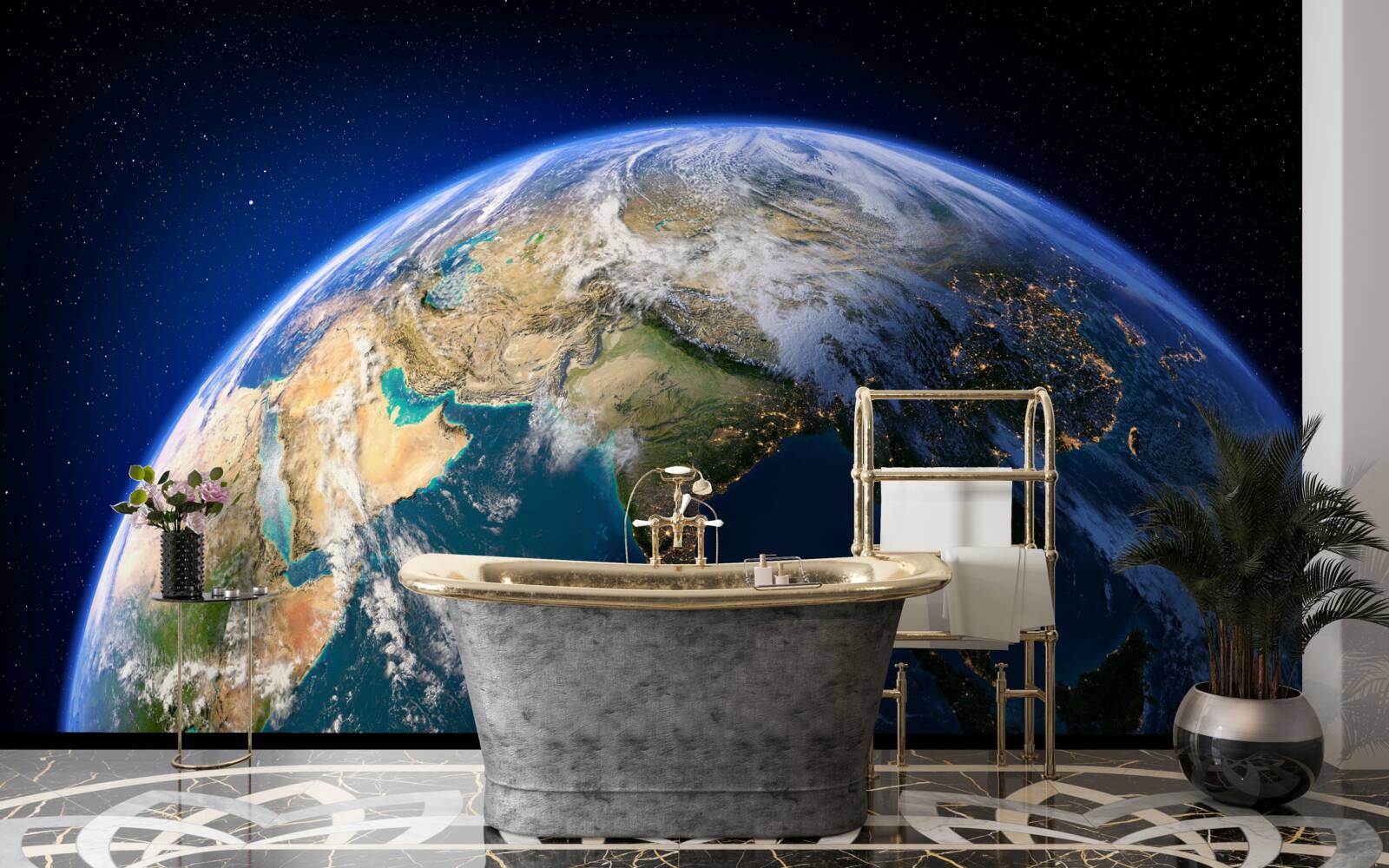 Carta da parati osservare la terra dallo spazio