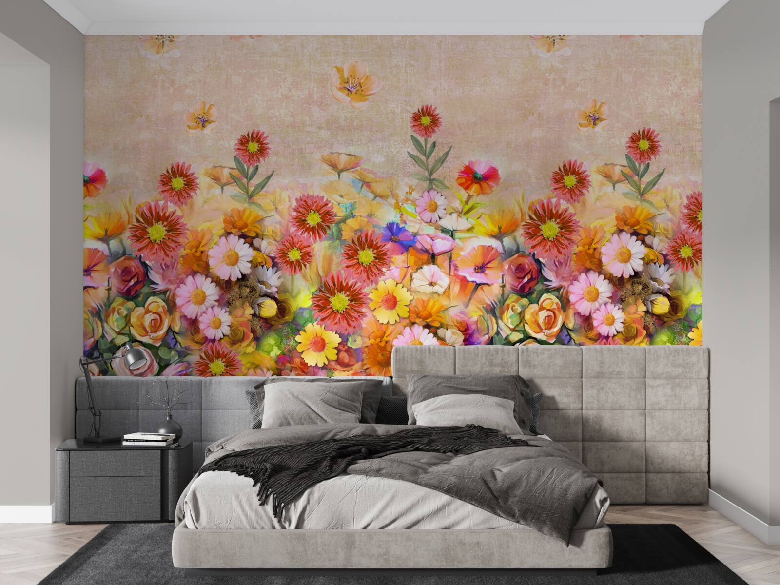 Carta da parati fiori colorati di vario tipo