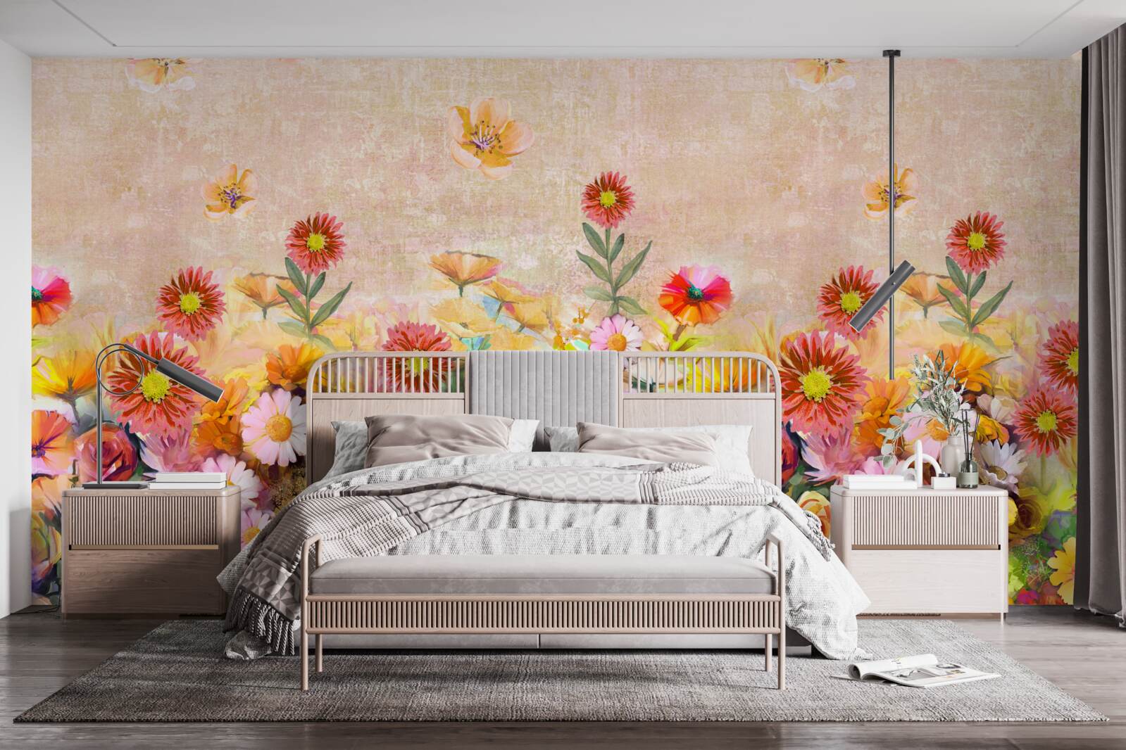 Carta da parati fiori colorati di vario tipo