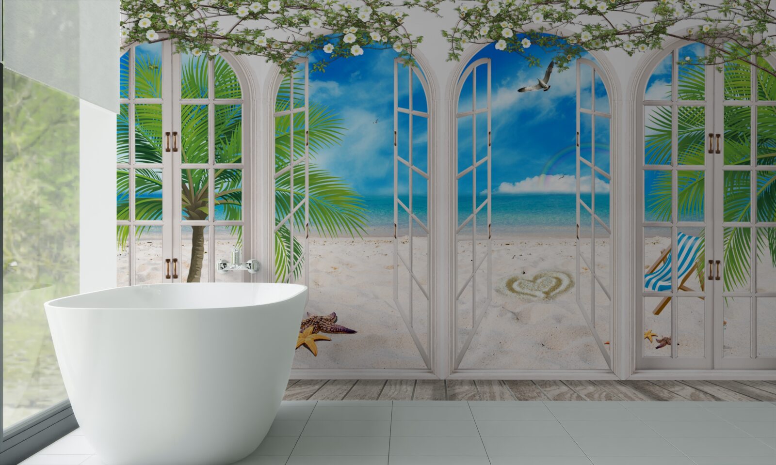 Carta da parati balcone sulla spiaggia
