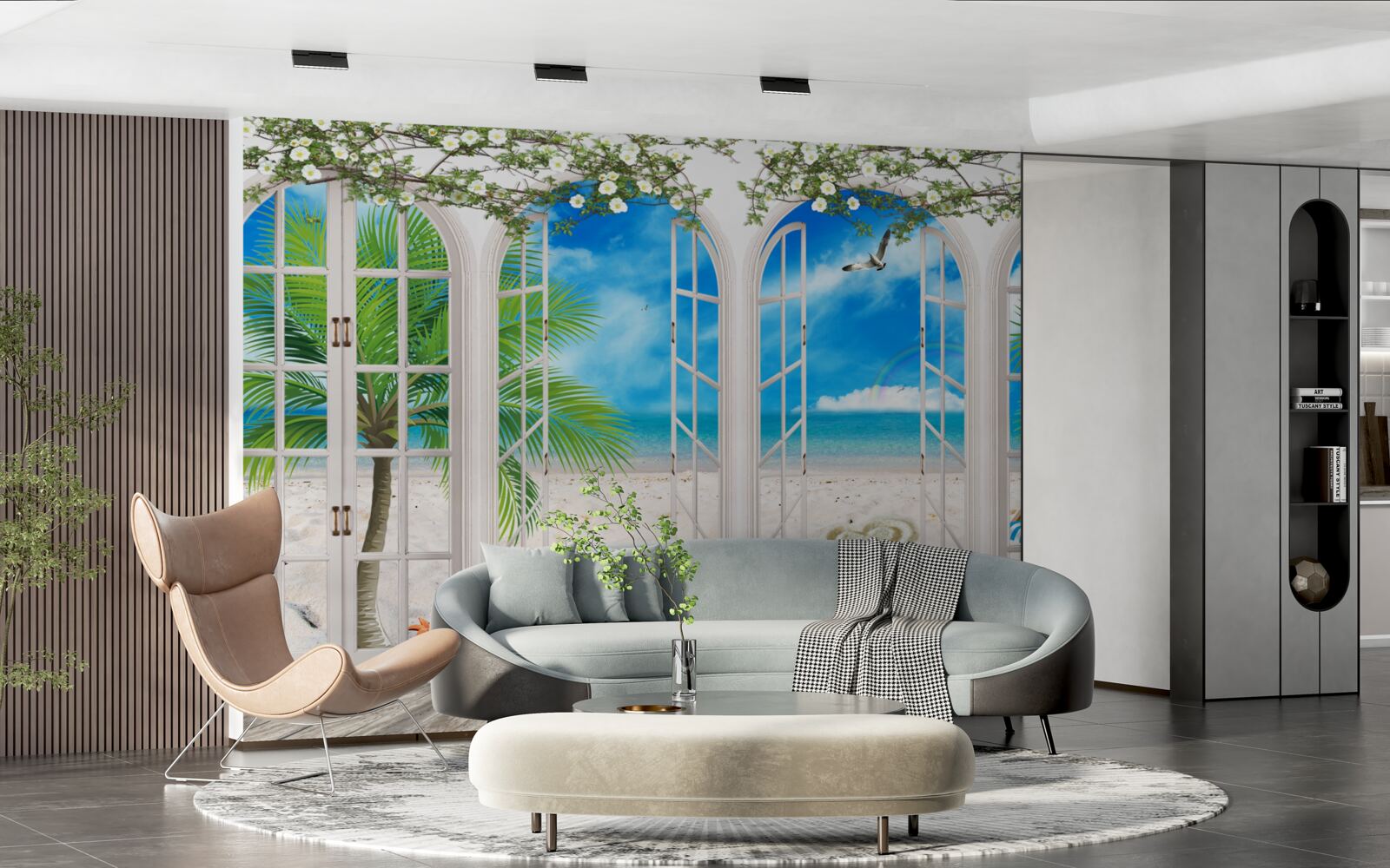 Carta da parati balcone sulla spiaggia