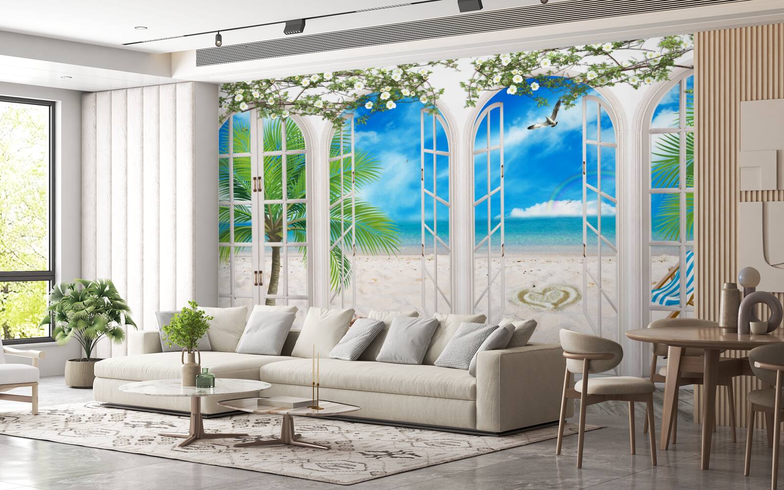 Carta da parati balcone sulla spiaggia