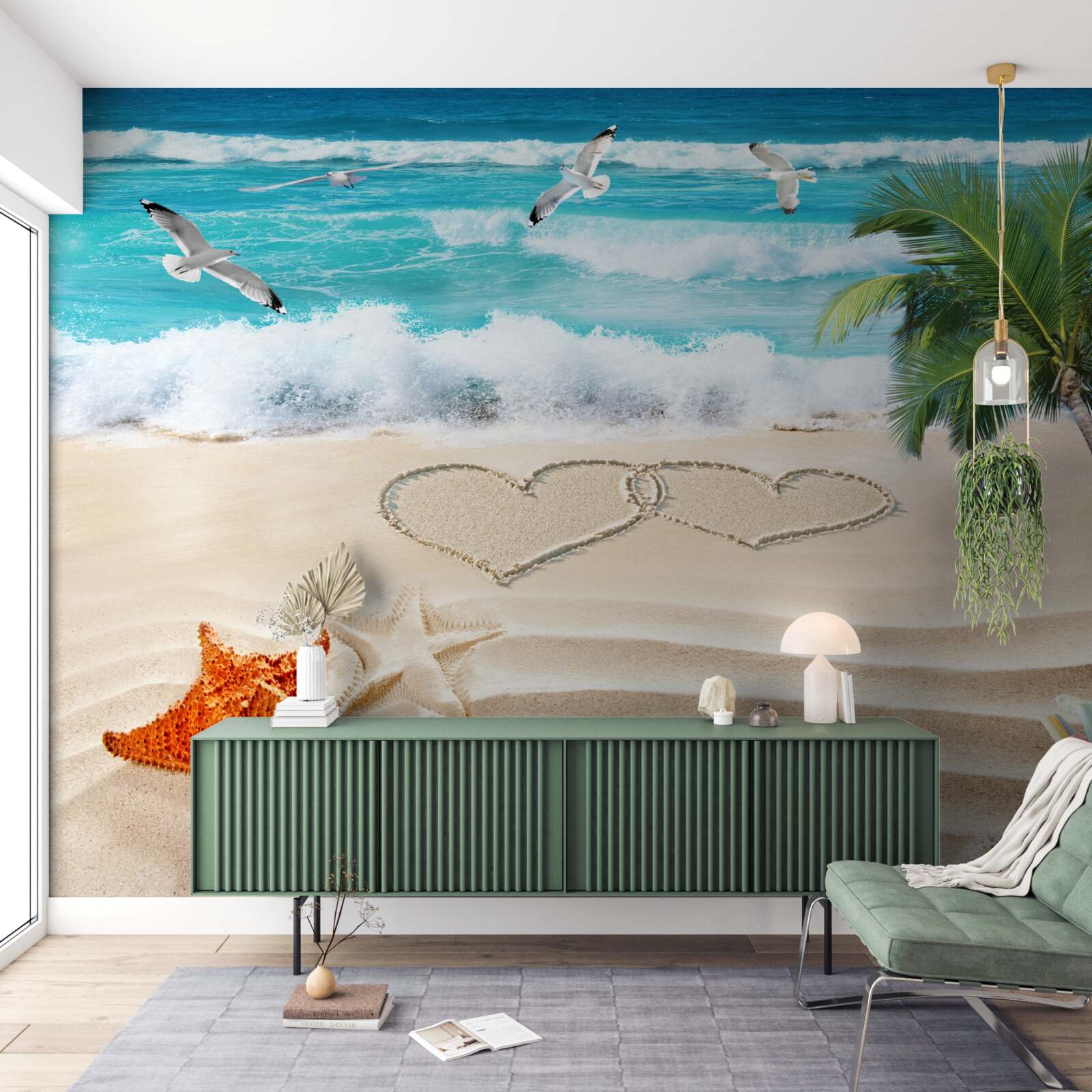 Carta da parati palme e spiaggia ai tropici
