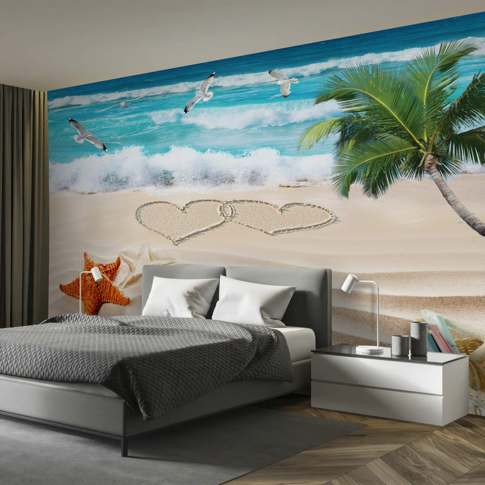 Carta da parati palme e spiaggia ai tropici