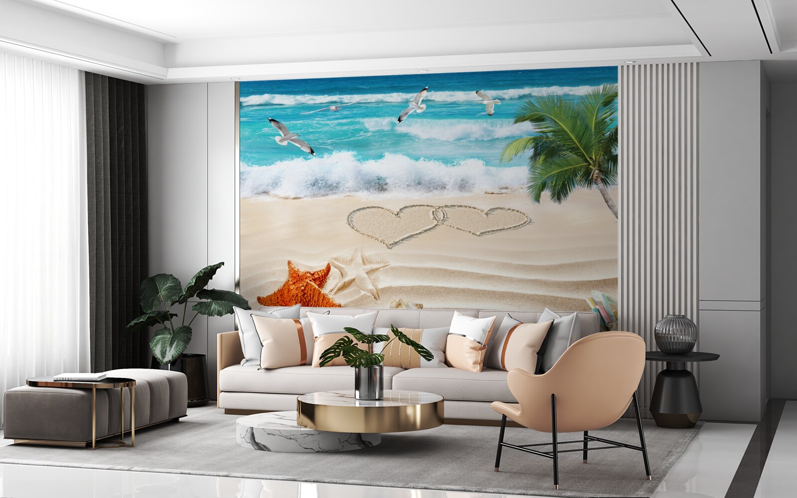 Carta da parati palme e spiaggia ai tropici