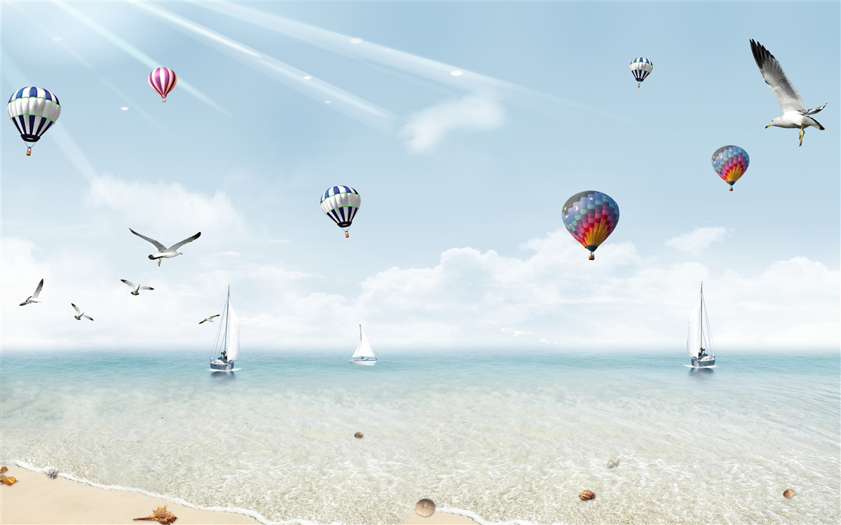 Carta da parati un mare pieno di palloncini