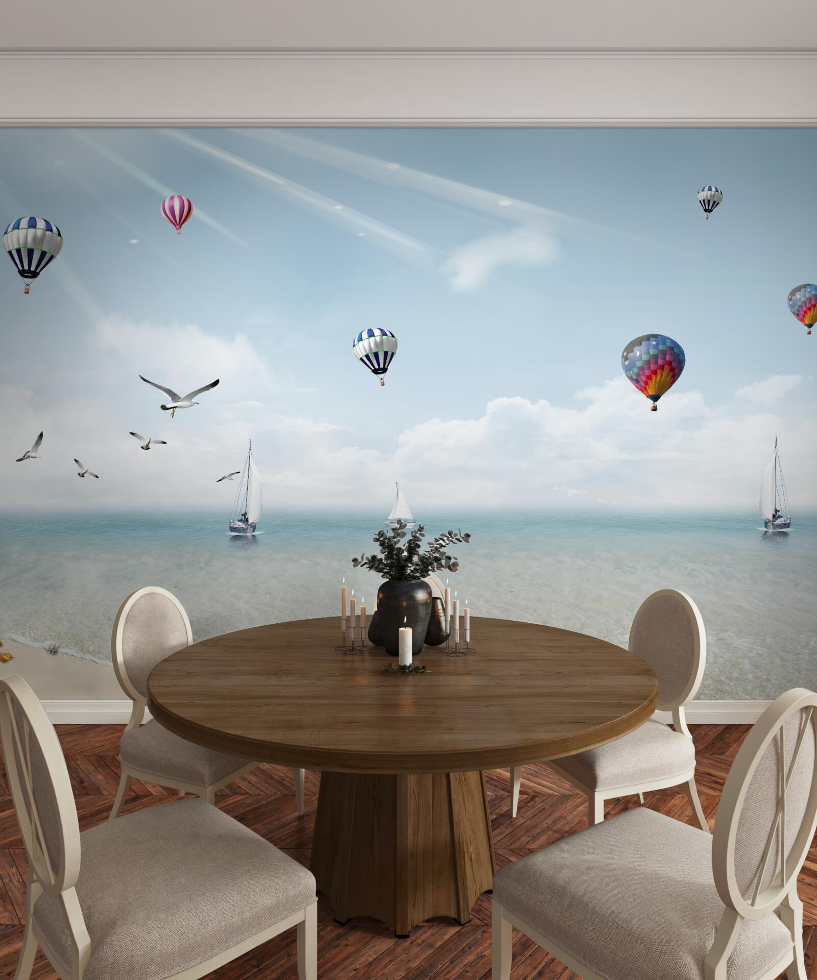 Carta da parati un mare pieno di palloncini