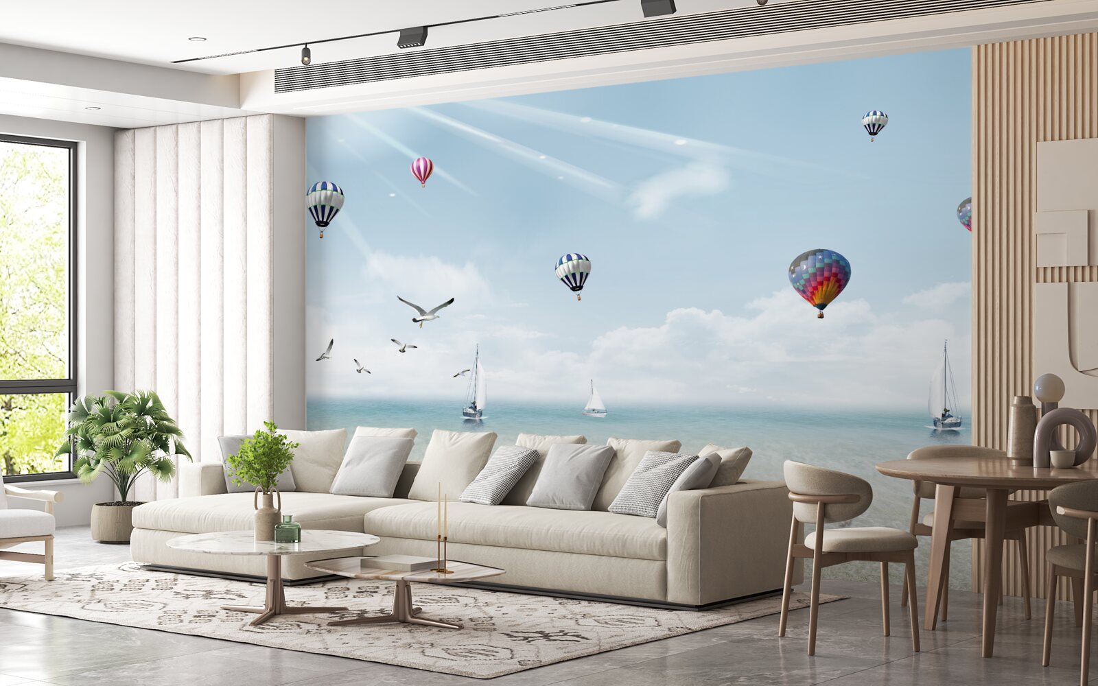 Carta da parati un mare pieno di palloncini