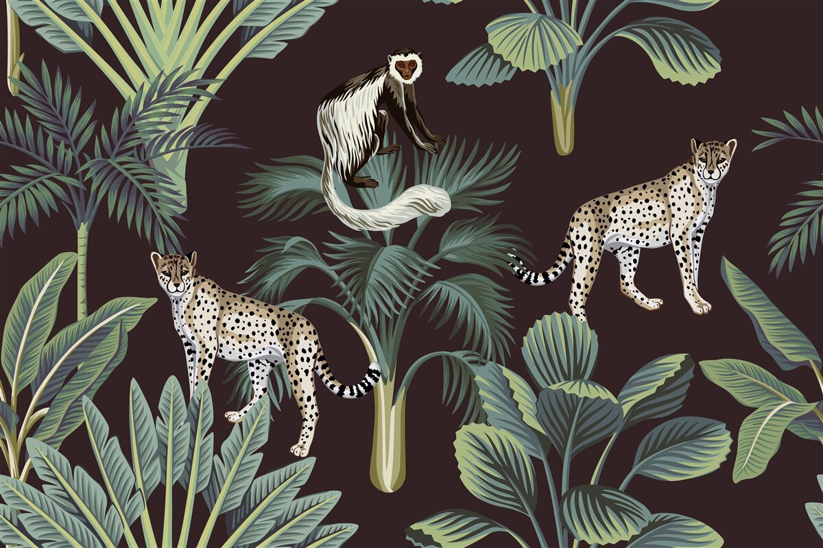 Carta da parati residenti permanenti nelle foreste tropicali