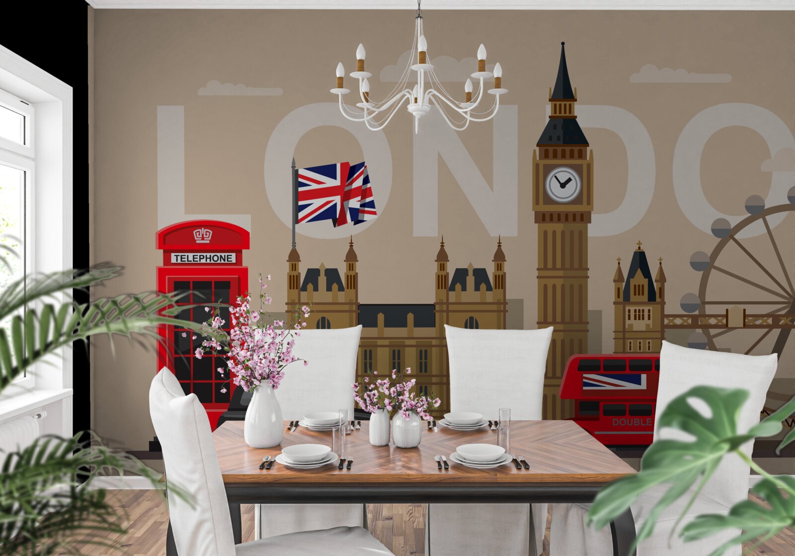 Carta da parati insegne principali di londra, gran bretagna