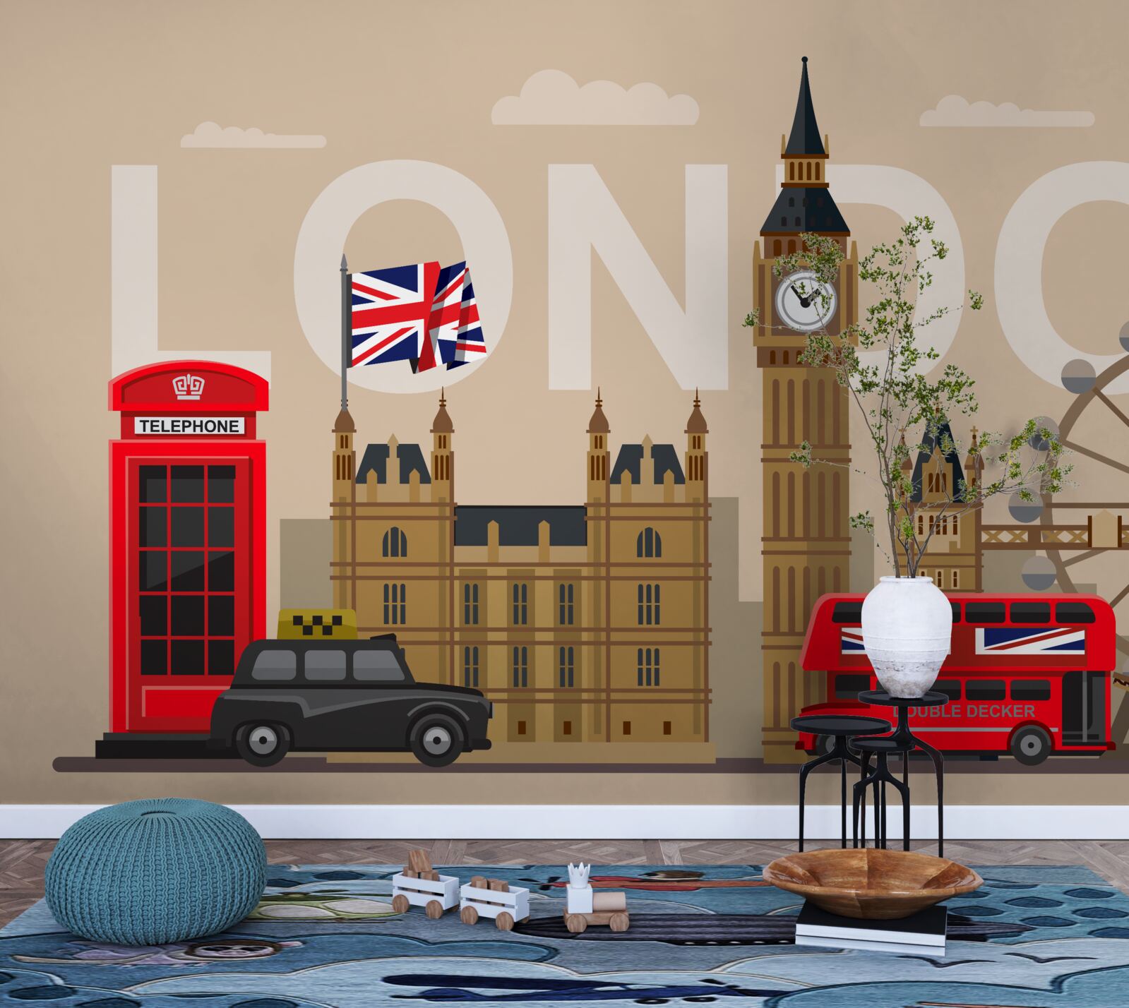 Carta da parati insegne principali di londra, gran bretagna