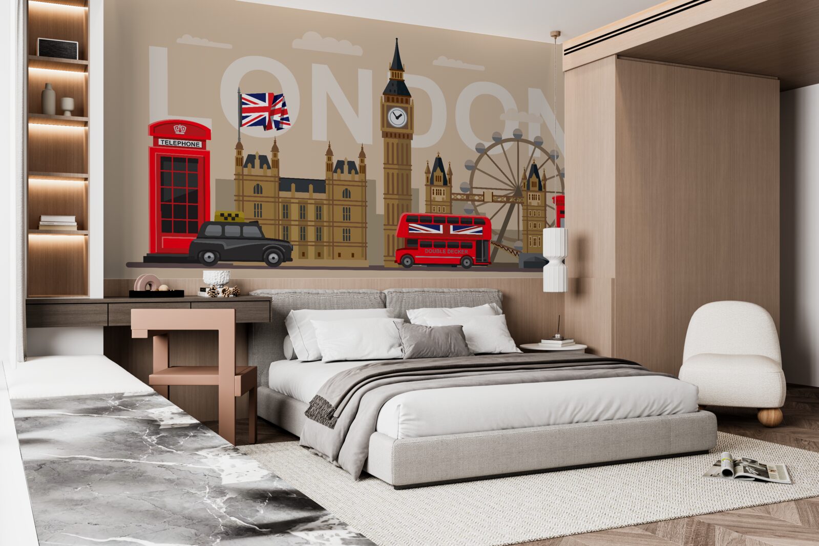 Carta da parati insegne principali di londra, gran bretagna