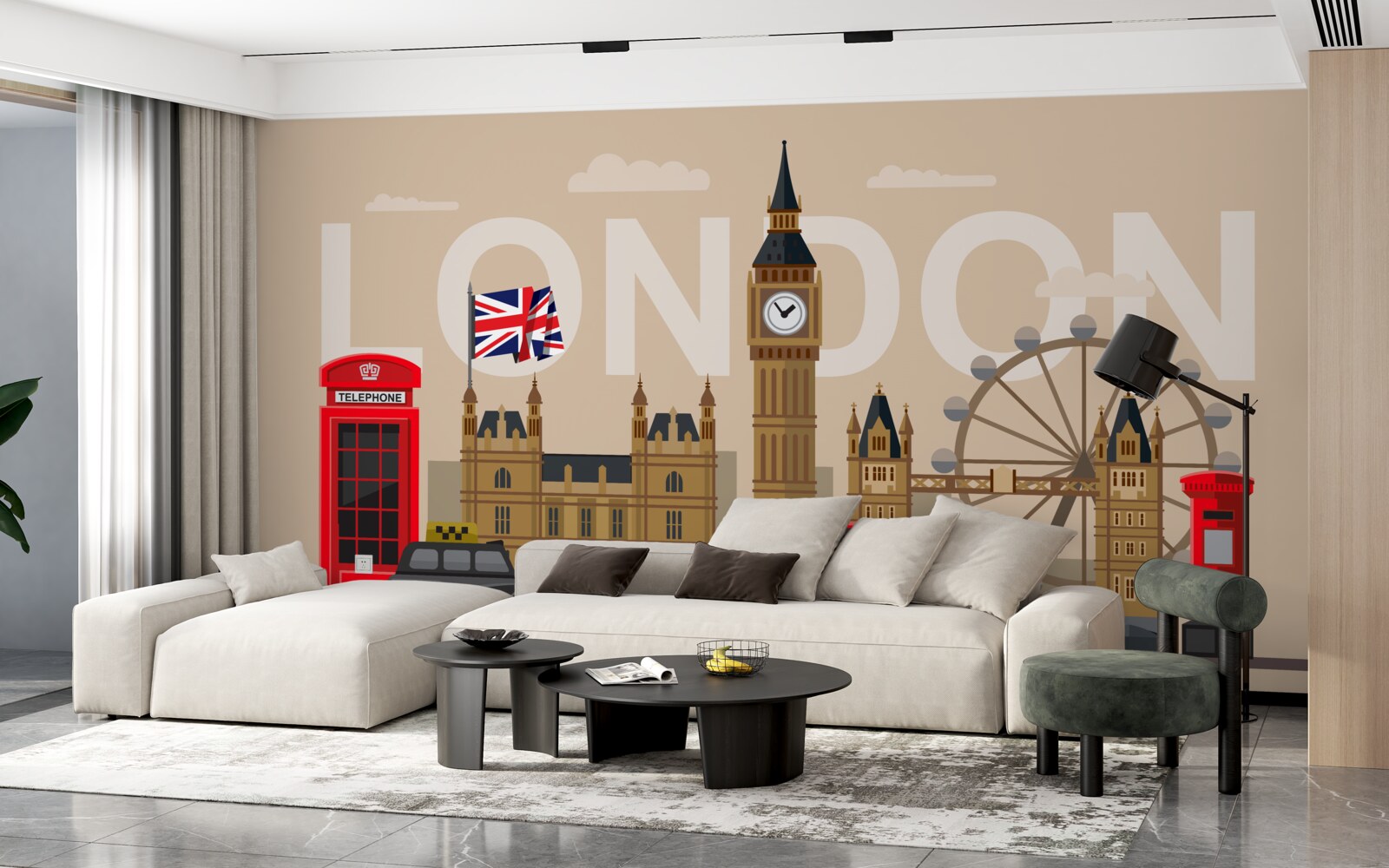 Carta da parati insegne principali di londra, gran bretagna