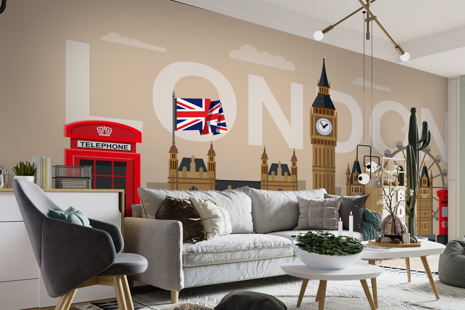 Carta da parati insegne principali di londra, gran bretagna