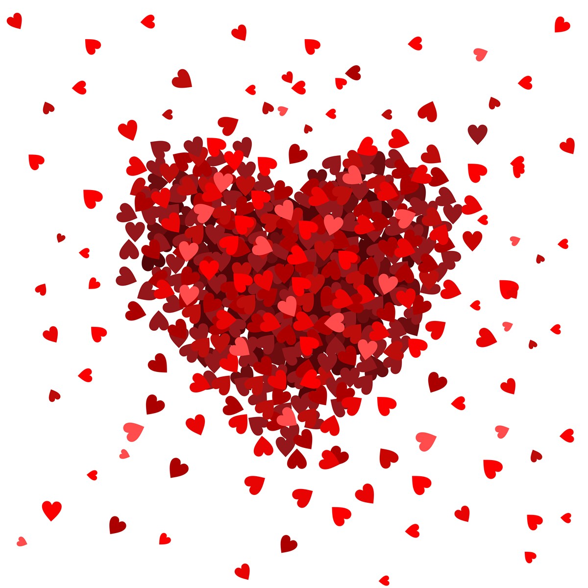 Carta da parati un cuore fatto di cuori rossi