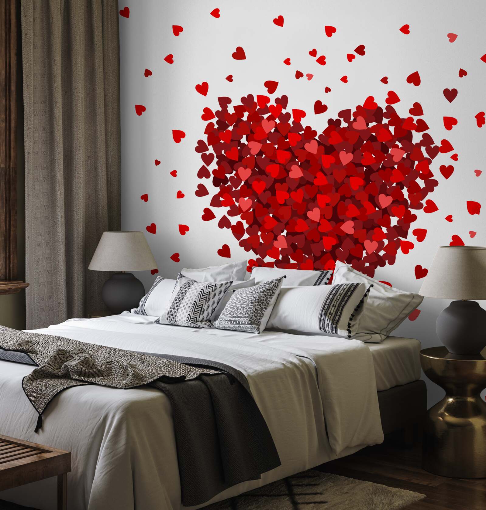Carta da parati un cuore fatto di cuori rossi