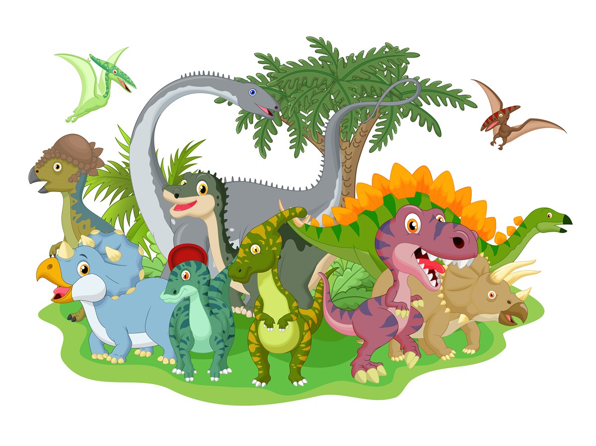 Carta da parati dinosauri con il sorriso