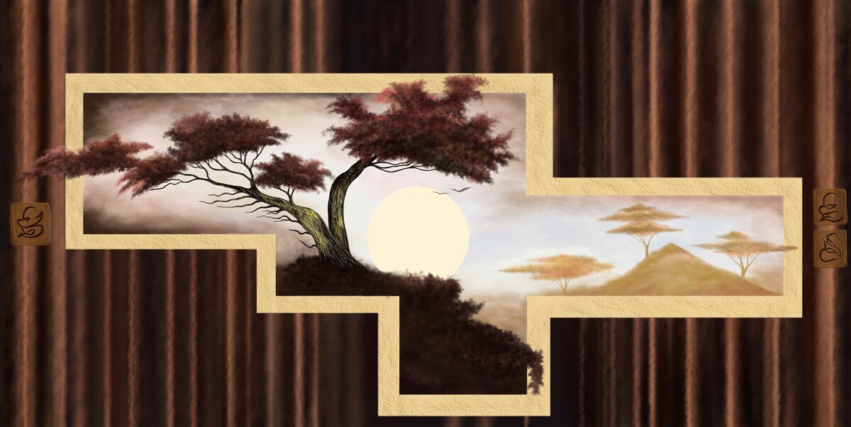 Carta da parati alba su vecchio bonsai