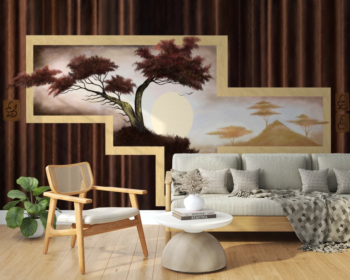 Carta da parati alba su vecchio bonsai