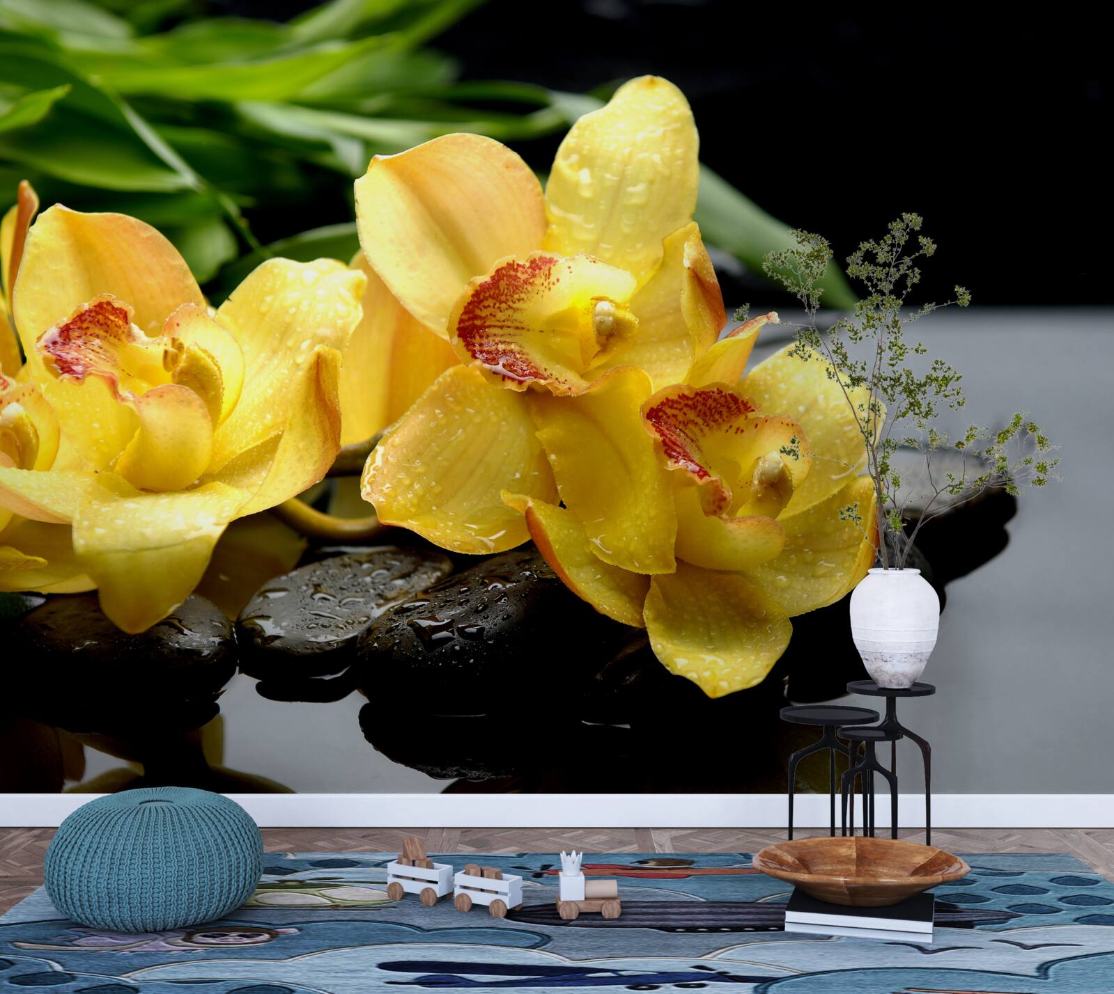 Fototapeta bukiet delikatnych żółtych orchidei