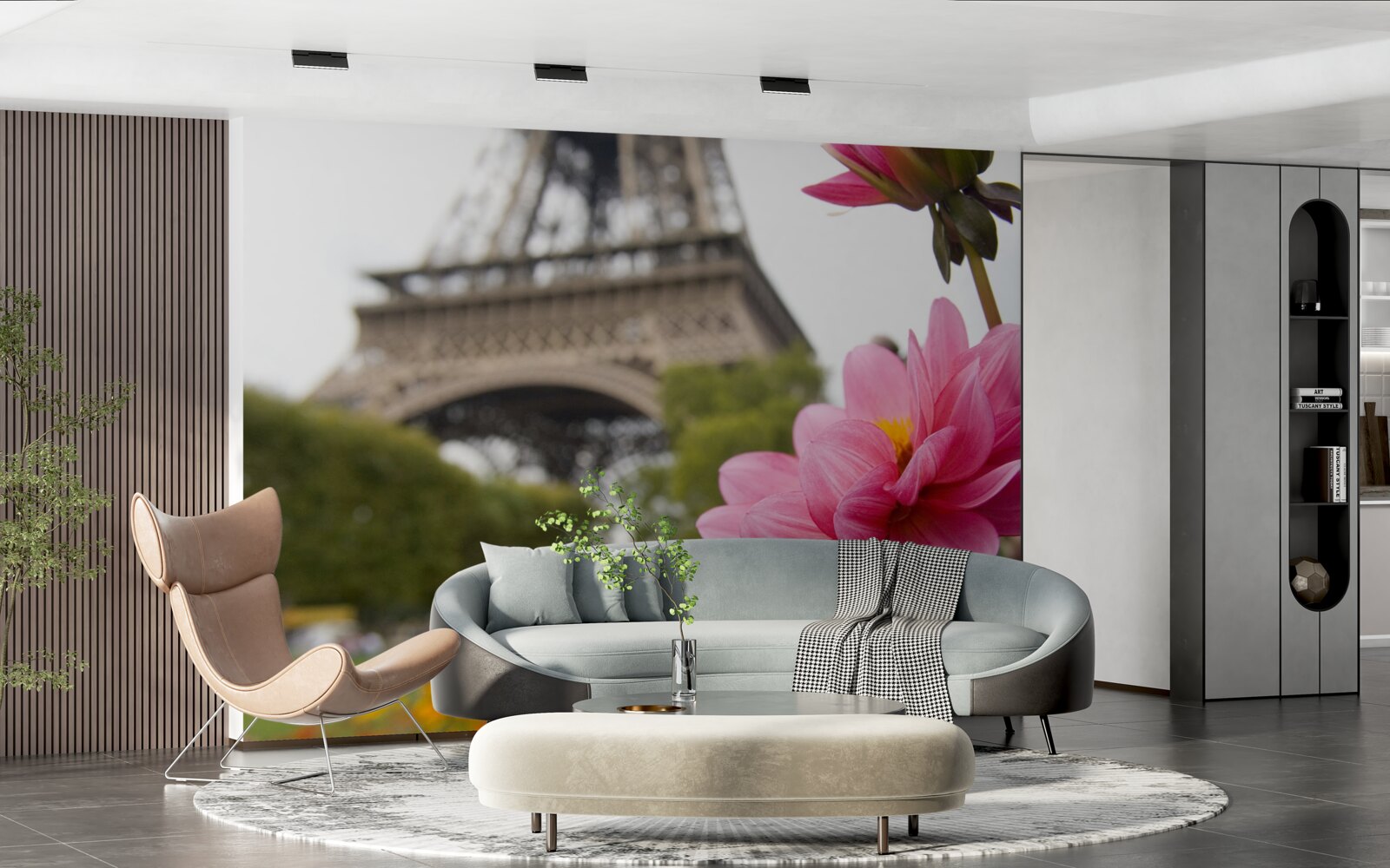 Carta da parati fiori splendidi e lussureggianti nella capitale francese