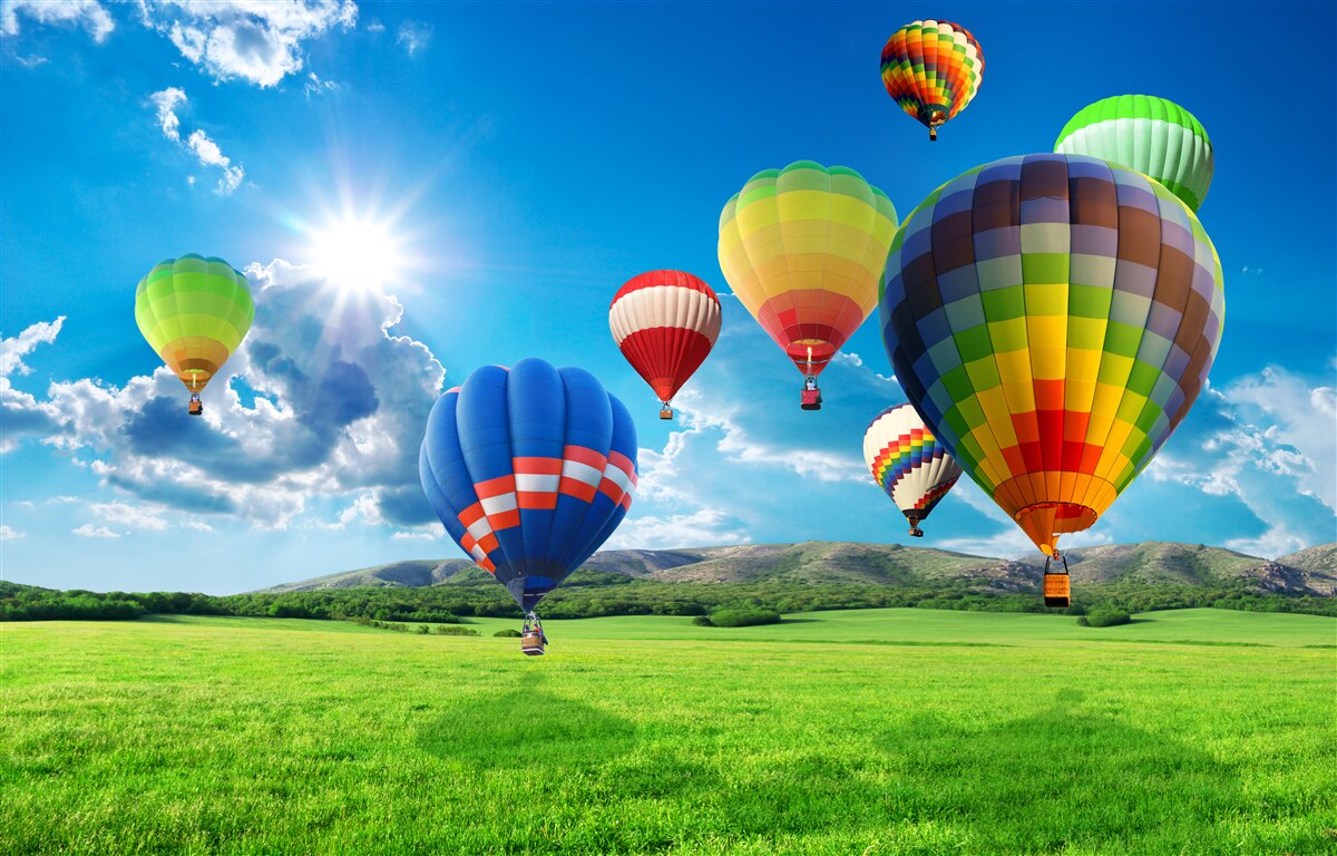 Carta da parati palloncini dai colori vivaci