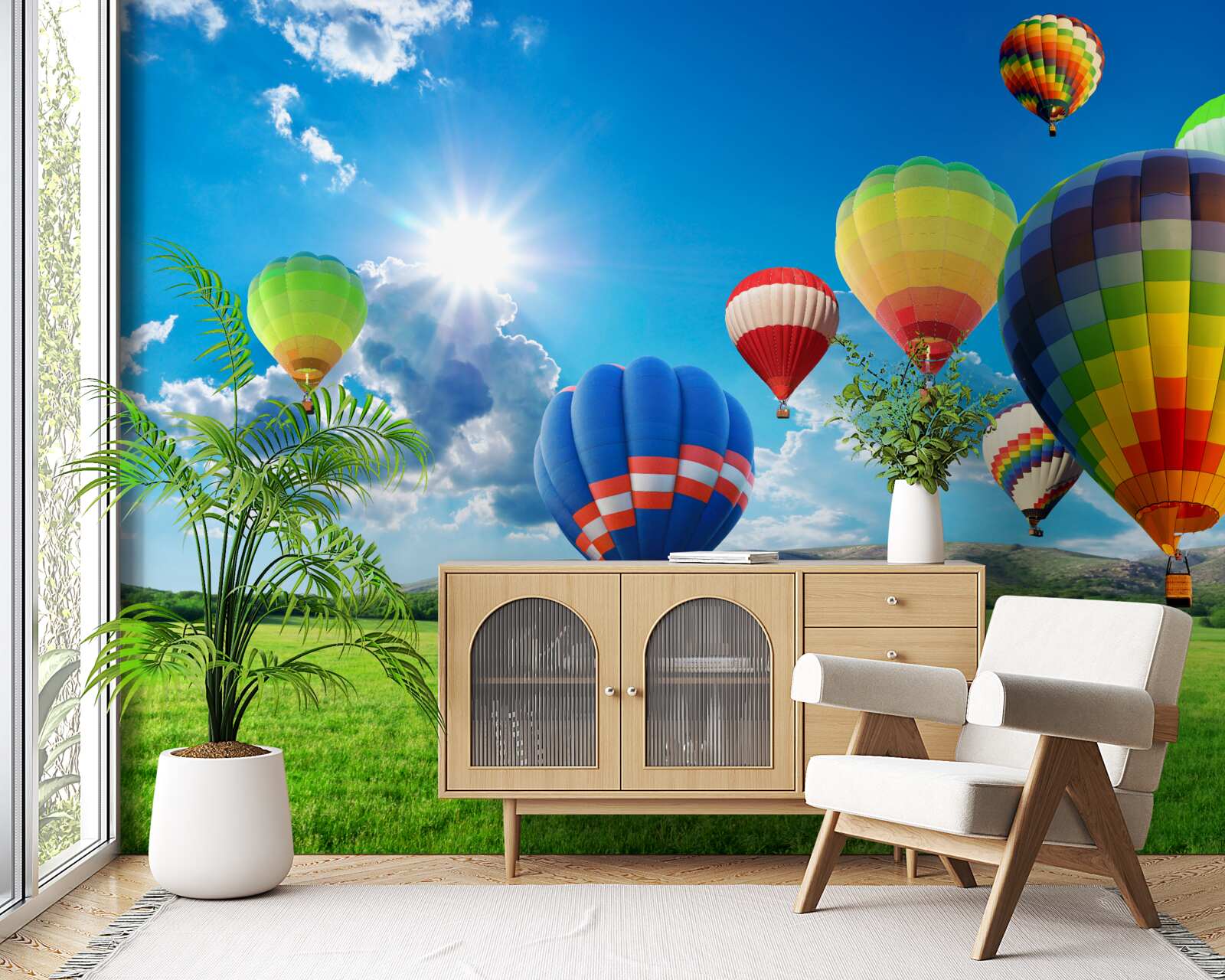 Carta da parati palloncini dai colori vivaci