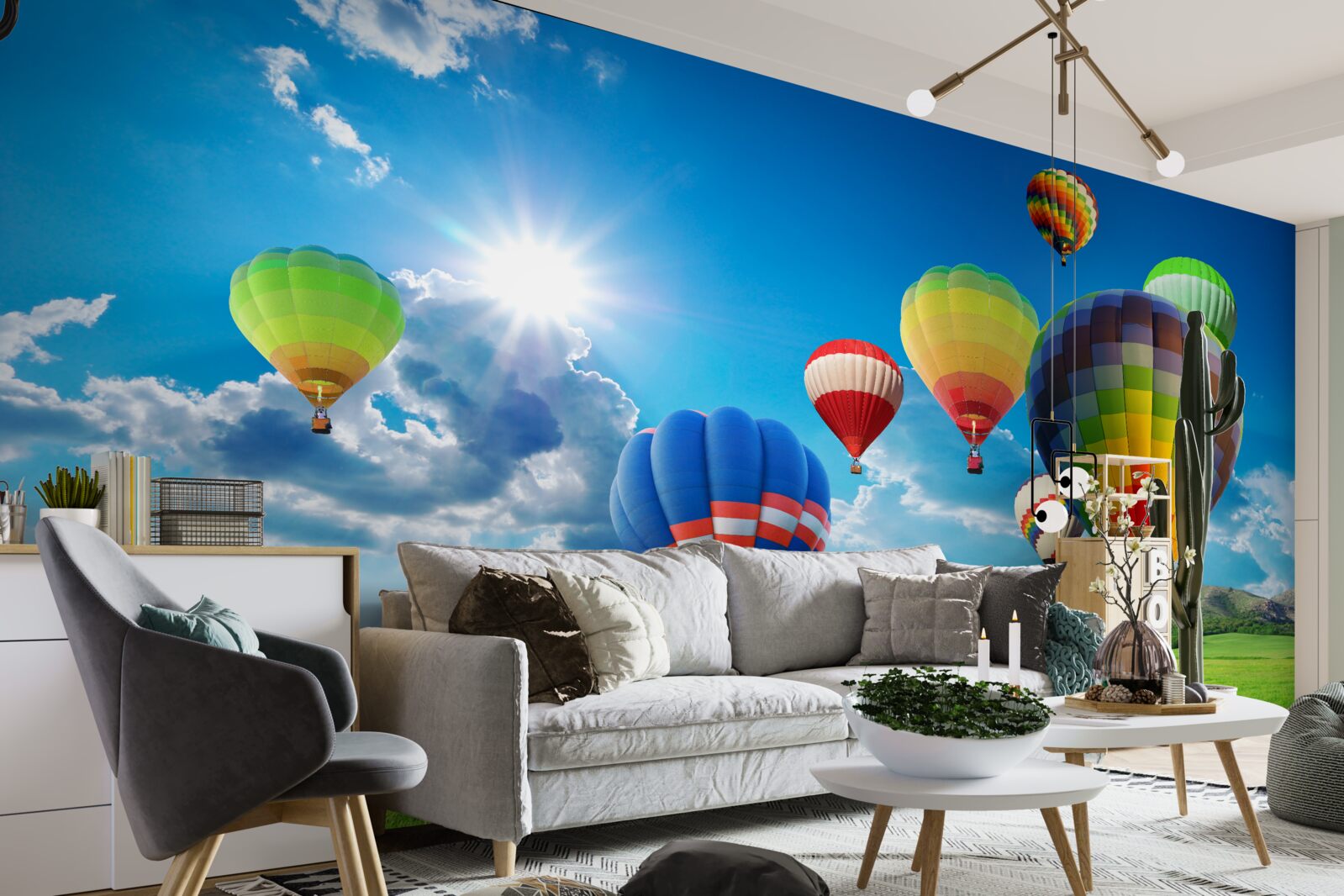 Carta da parati palloncini dai colori vivaci