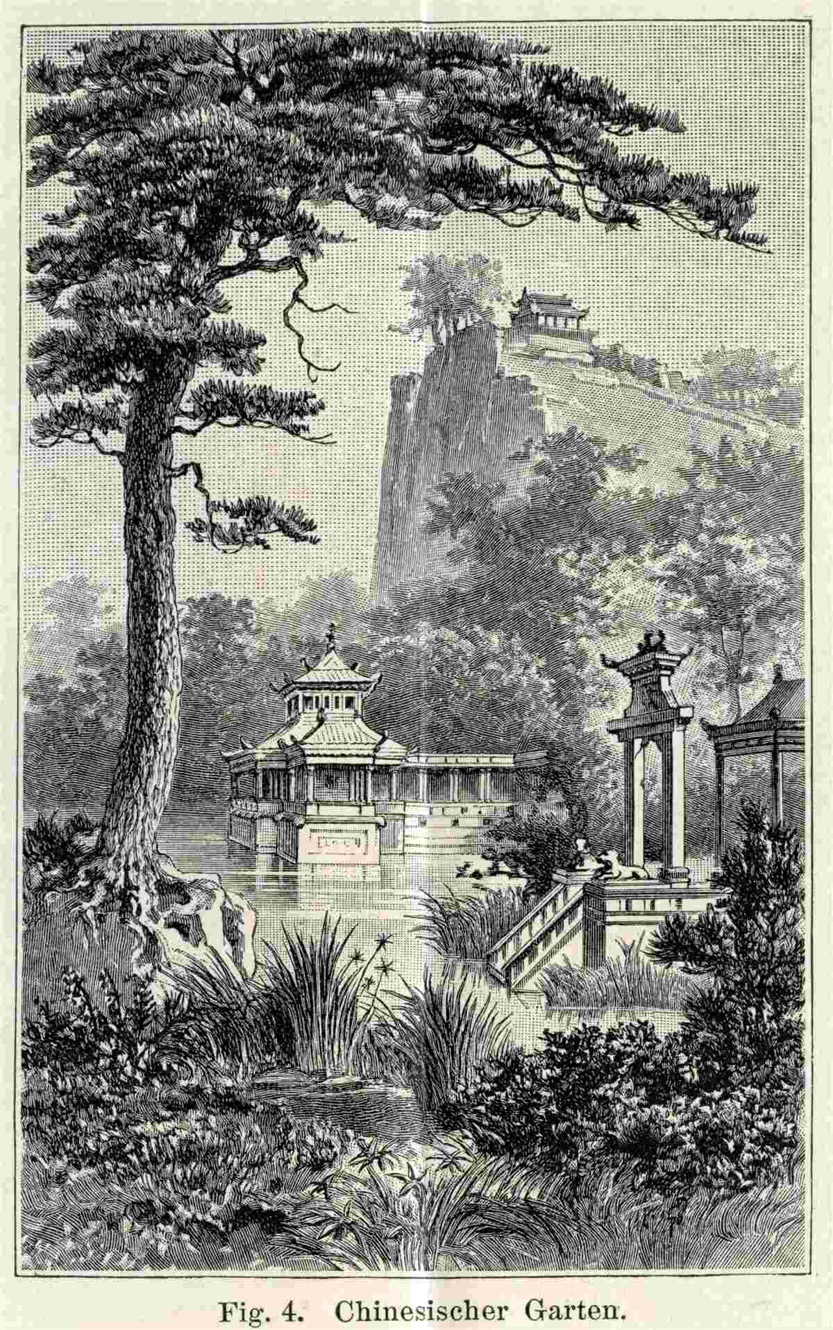 Carta da parati antico parco cinese