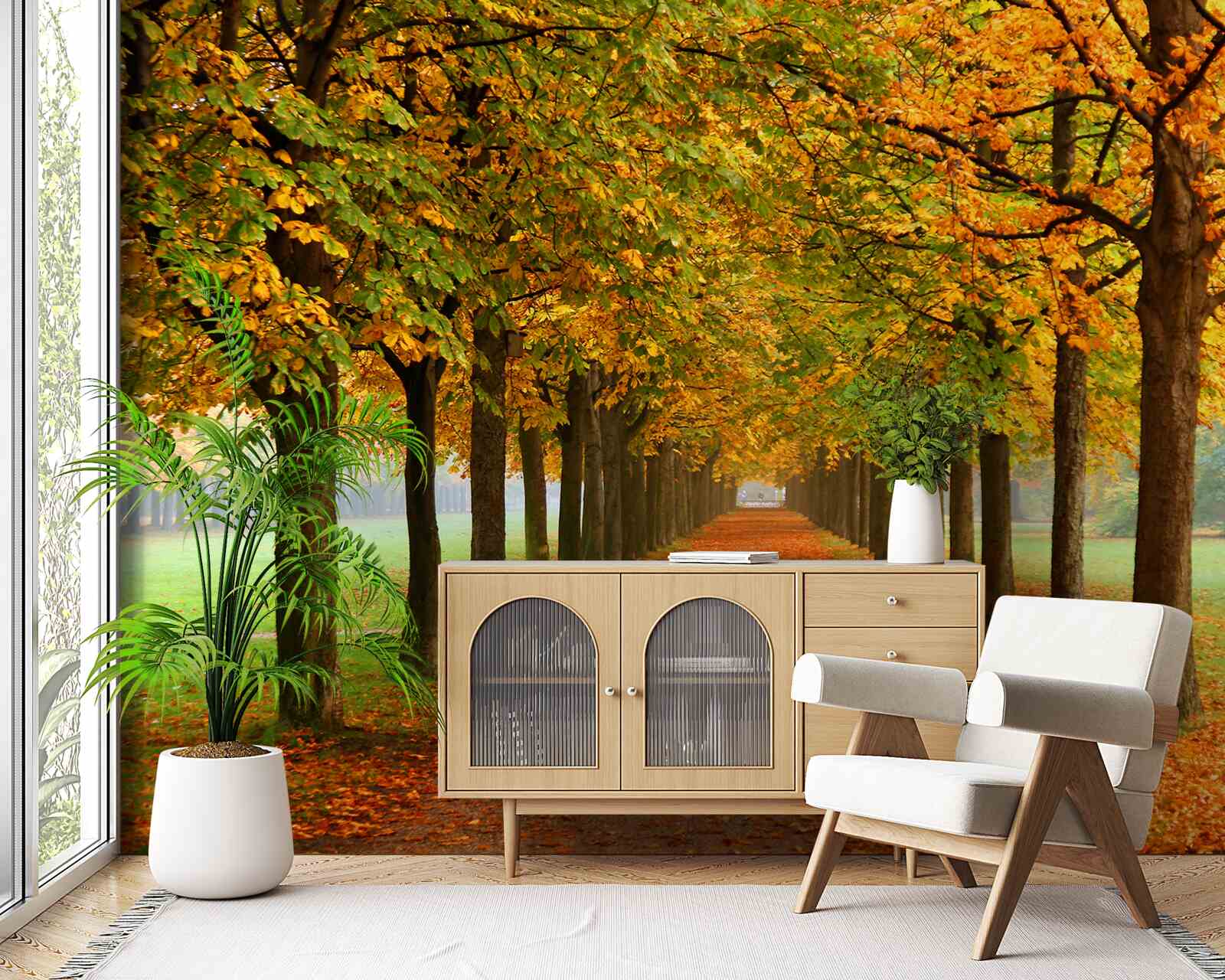 Carta da parati sentiero autunnale senza fine