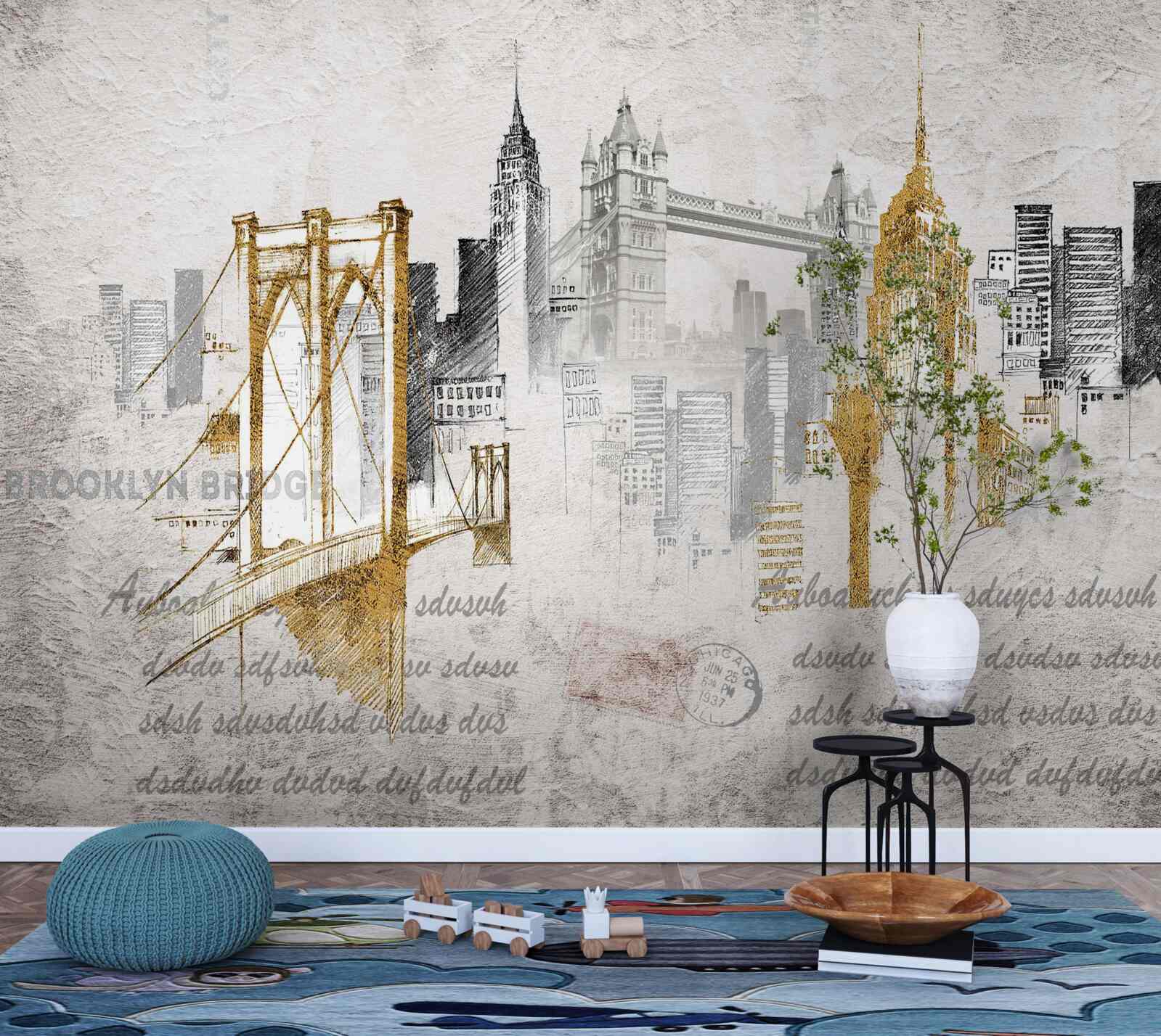 Fototapeta abstrakcyjny nowy jork w stylu vintage