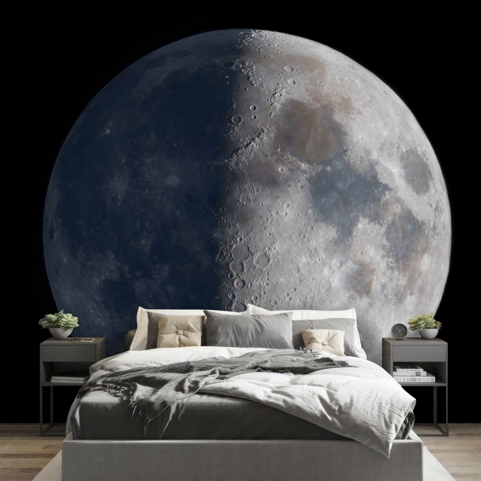 Carta da parati giorni e notti sulla luna
