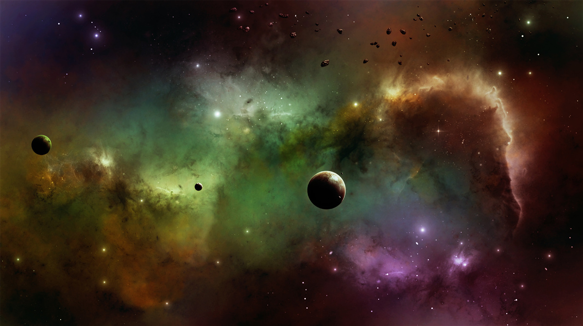 Carta da parati un universo multicolore unico