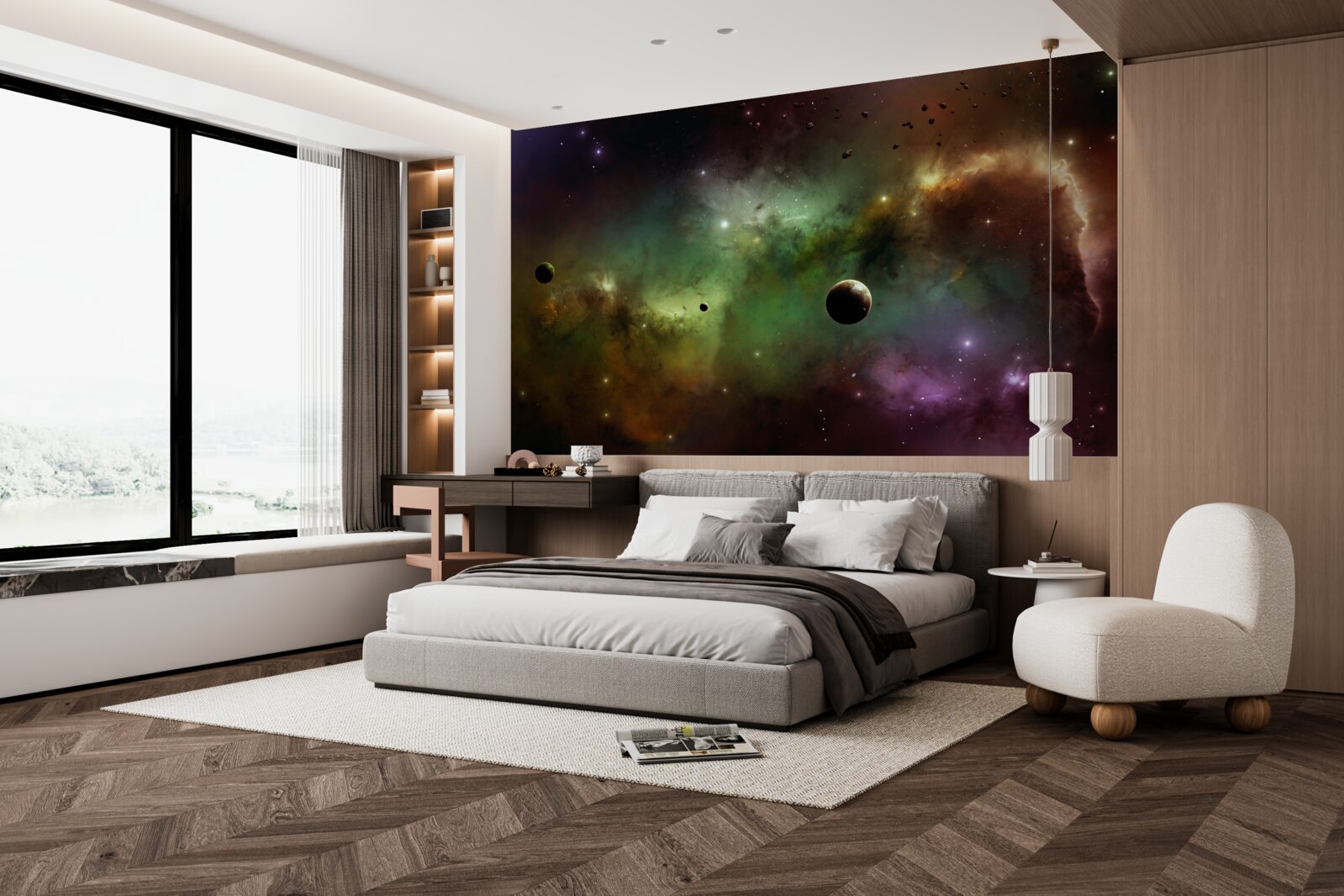 Carta da parati un universo multicolore unico