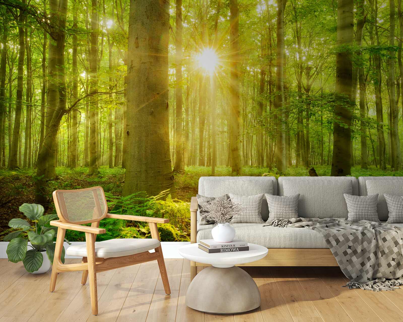 Carta da parati la foresta si anima al sole del mattino
