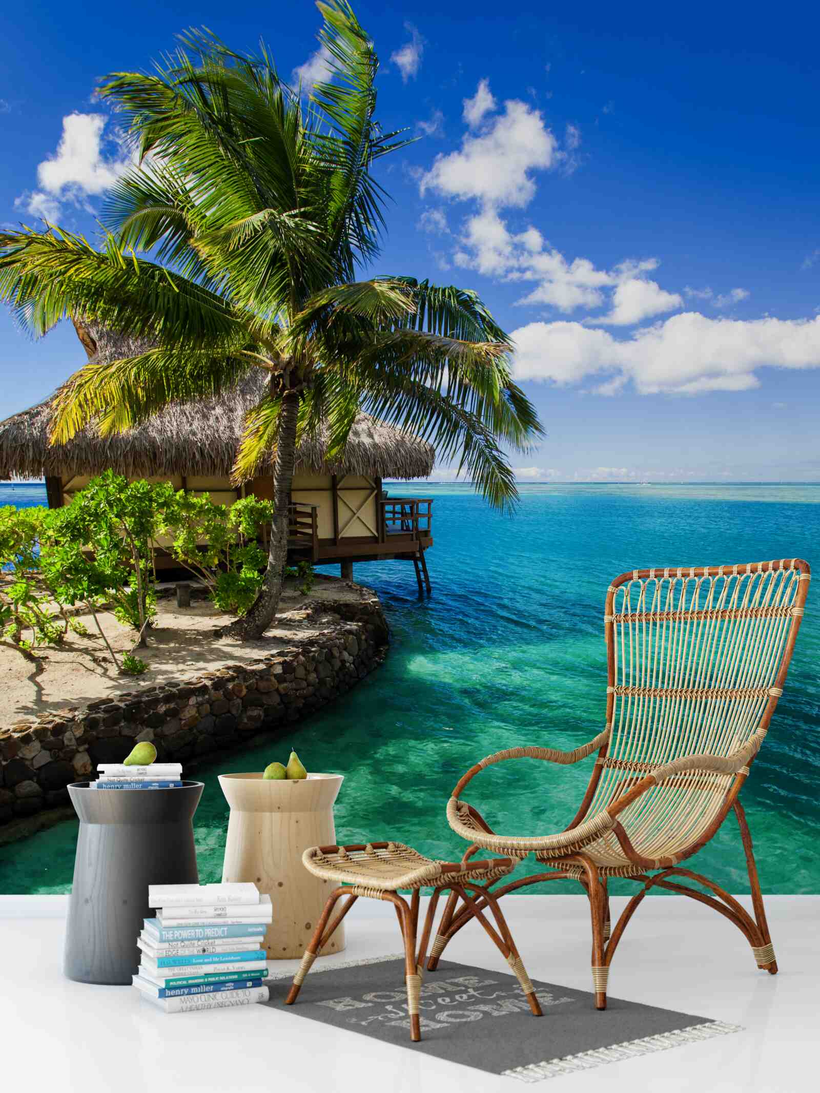Carta da parati palma ai tropici in riva al mare