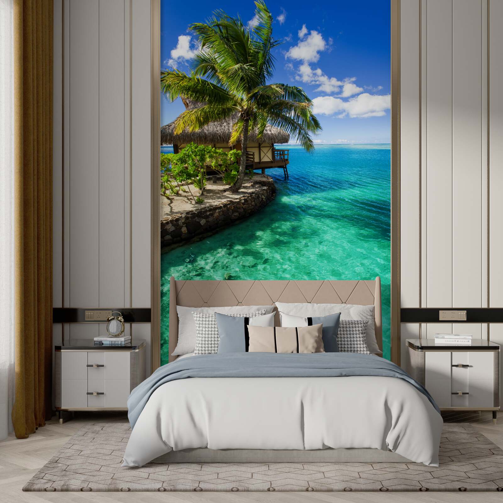 Carta da parati palma ai tropici in riva al mare
